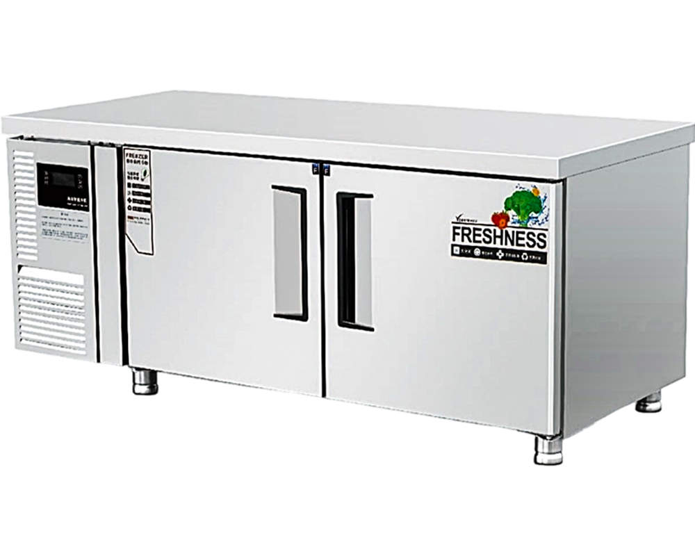 Réfrigérateur de plan de travail refroidi par air de comptoir en acier inoxydable
